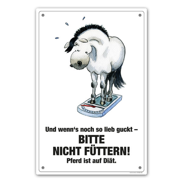 Schild "Diät-Pferd!" - 1b Ware