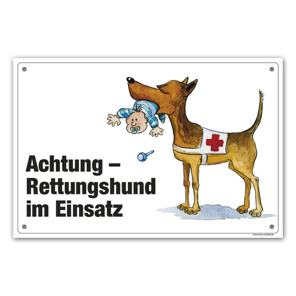 Schild "Rettungshund im Einsatz" - 1bWare