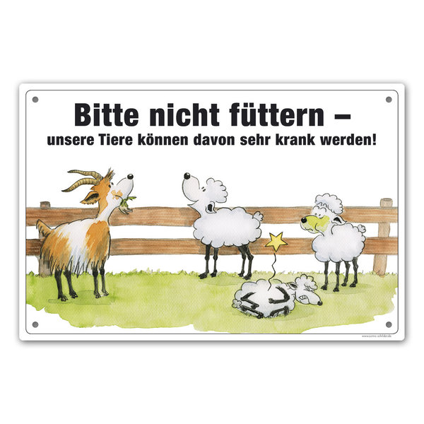 Schild "Bitte nicht füttern" (Schafe/Ziegen)